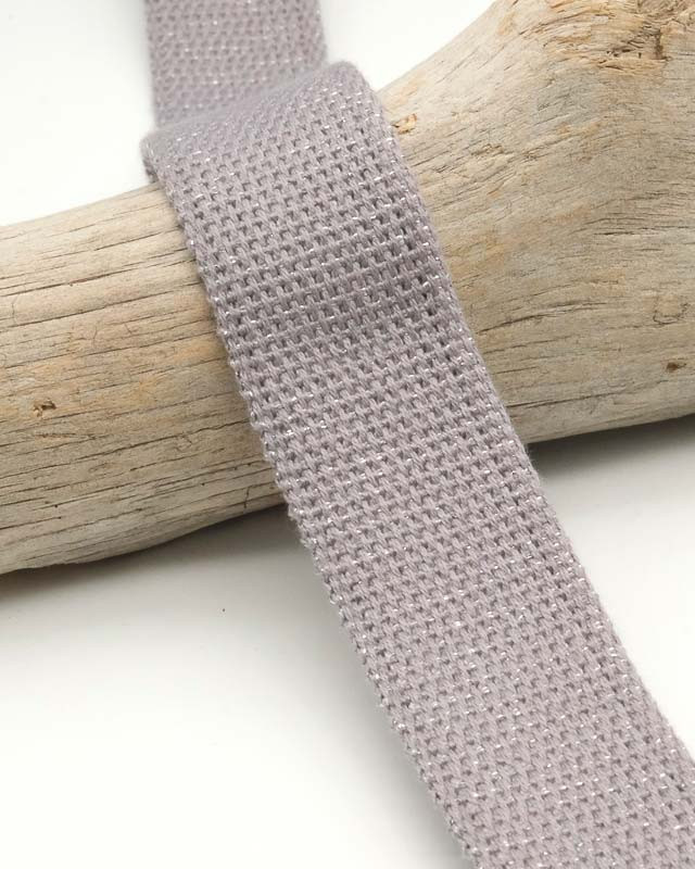 Sangle Coton Lurex Argent 30MM Gris Clair - Maison Klem